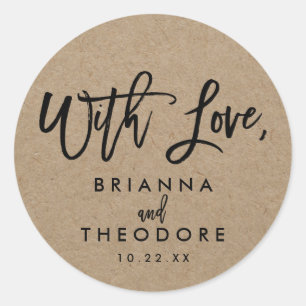 Chic Hand Lettered Rustic "With Love" Favour Label