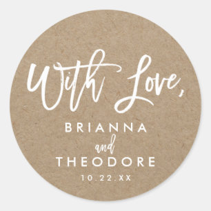 Chic Hand Lettered Rustic "With Love" Favour Label