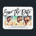 Chic Hand Lettered Save The Date Photo Collage Magnet<br><div class="desc"></div>