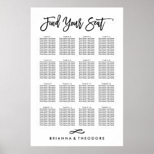 Chic Hand Lettered Seating Chart