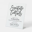 Chic Hand Lettered Signature Cocktails Menu Black