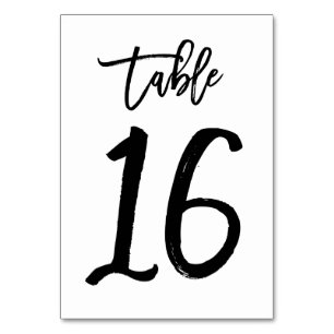 Chic Hand Lettered Table Number Card Table 16