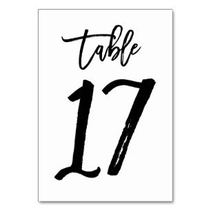 Chic Hand Lettered Table Number Card Table 17