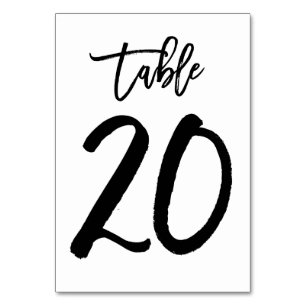 Chic Hand Lettered Table Number Card   Table 20