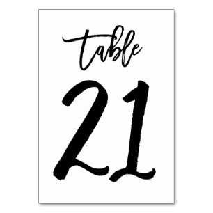 Chic Hand Lettered Table Number Card   Table 21