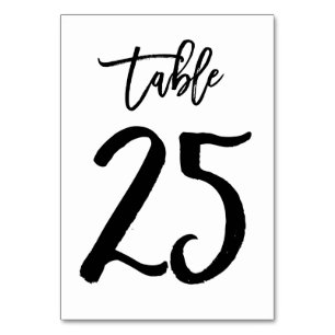 Chic Hand Lettered Table Number Card   Table 25