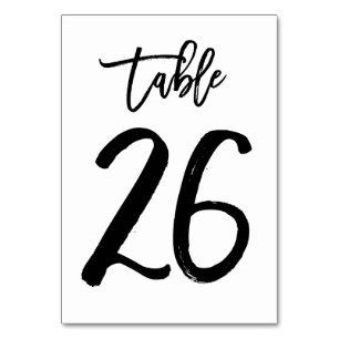 Chic Hand Lettered Table Number Card   Table 26