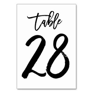 Chic Hand Lettered Table Number Card   Table 28