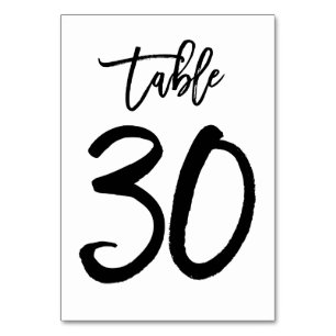 Chic Hand Lettered Table Number Card   Table 30
