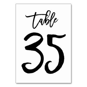 Chic Hand Lettered Table Number Card   Table 35