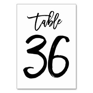 Chic Hand Lettered Table Number Card   Table 36
