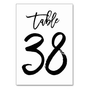 Chic Hand Lettered Table Number Card   Table 38