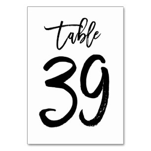 Chic Hand Lettered Table Number Card   Table 39