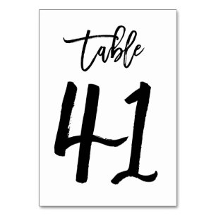 Chic Hand Lettered Table Number Card   Table 41