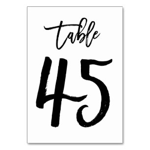 Chic Hand Lettered Table Number Card Table 45
