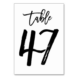 Chic Hand Lettered Table Number Card Table 47
