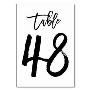 Chic Hand Lettered Table Number Card   Table 48