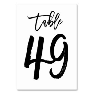 Chic Hand Lettered Table Number Card Table 49