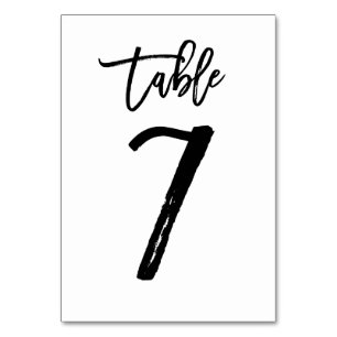 Chic Hand Lettered Table Number Card   Table 7