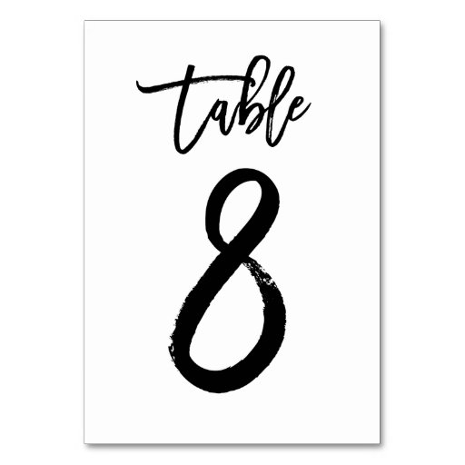 Image of Chic Hand Lettered Table Number Card | Table 8
