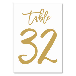 Chic Hand Lettered Table Number Gold Table 32