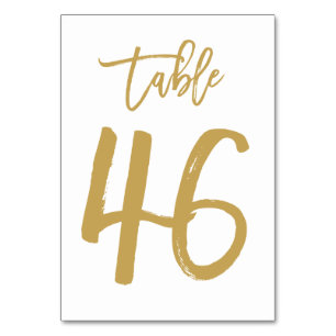 Chic Hand Lettered Table Number Gold Table 46