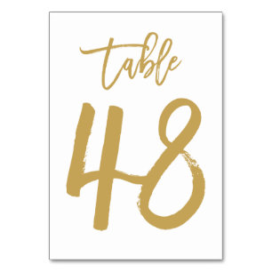 Chic Hand Lettered Table Number Gold Table 48