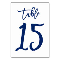 Chic Hand Lettered Table Number Navy | Table 15
