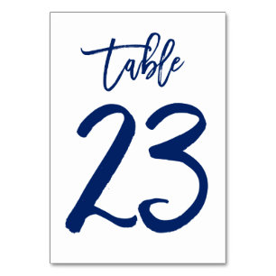 Chic Hand Lettered Table Number Navy   Table 23