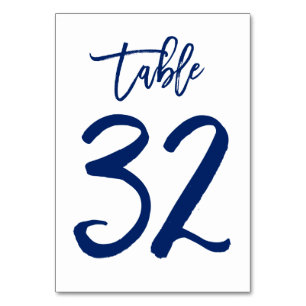 Chic Hand Lettered Table Number Navy   Table 32