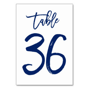 Chic Hand Lettered Table Number Navy   Table 36