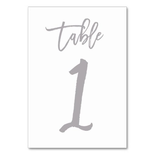 Image of Chic Hand Lettered Table Number Silver | Table 1
