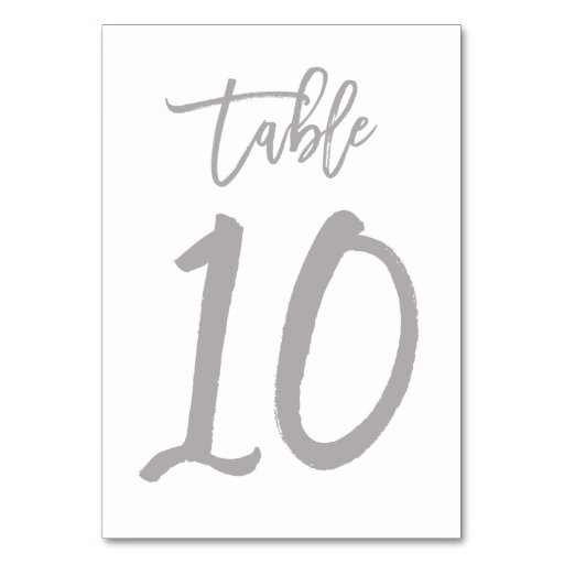 Image of Chic Hand Lettered Table Number Silver | Table 10