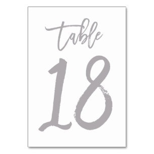 Chic Hand Lettered Table Number Silver Table 18