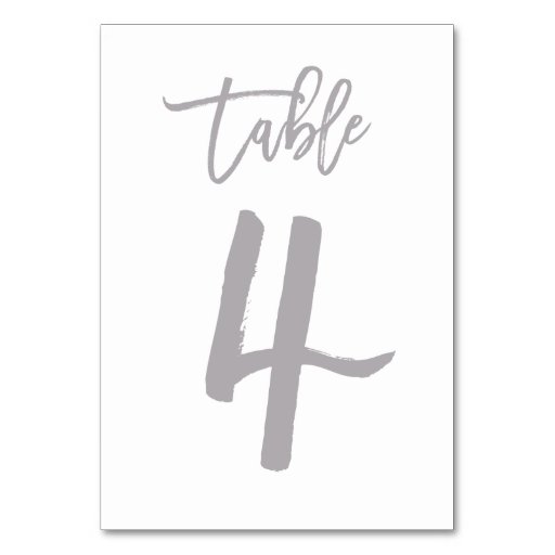 Image of Chic Hand Lettered Table Number Silver | Table 4