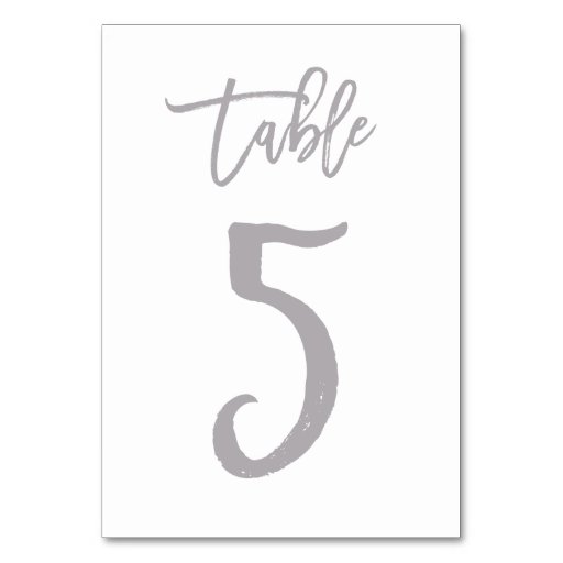 Image of Chic Hand Lettered Table Number Silver | Table 5