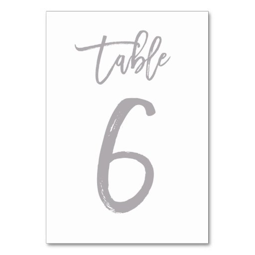 Image of Chic Hand Lettered Table Number Silver | Table 6