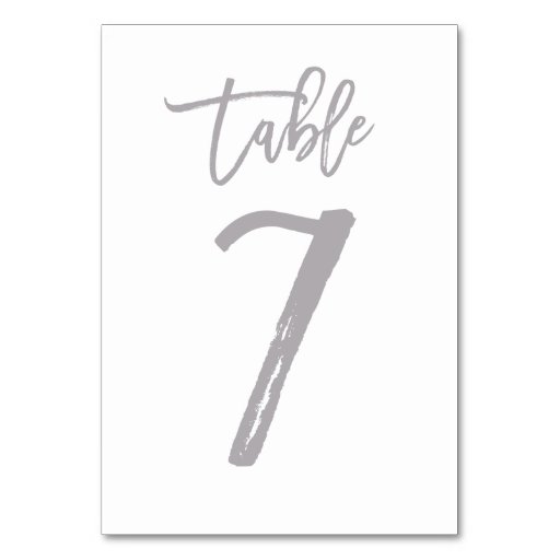Image of Chic Hand Lettered Table Number Silver | Table 7