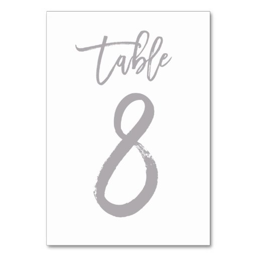 Image of Chic Hand Lettered Table Number Silver | Table 8