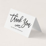 Chic Hand Lettered Thank You Card With Photo<br><div class="desc">Folded card that says "thank you" in a modern brush script with photo on back</div>