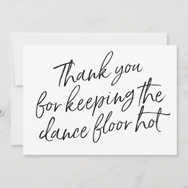 Chic Hand Lettered "Thank you" DJ, Musician, Band Thank You Card (Front)