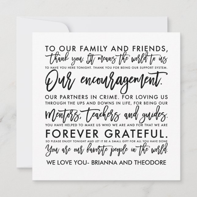 Chic Hand Lettered Thank You Message (Front)
