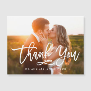 Chic Hand Lettered Thank You Photo