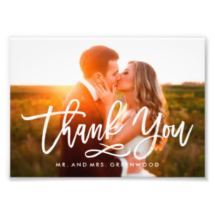 Chic Hand Lettered Thank You Photo