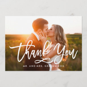 Chic Hand Lettered Thank You Photo