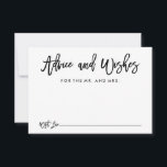 Chic Hand Lettered Wedding Advice and Wishes Card<br><div class="desc">Advice and Wishes for the new Mr. and Mrs. card featuring a chic brush script in black with a white background.</div>