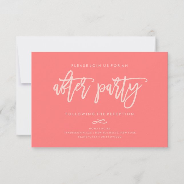 Chic Hand Lettered Wedding After Party Invitation (Front)
