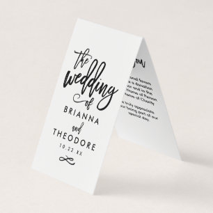Chic Hand Lettered Wedding Favour Donation Cards