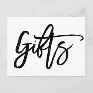 Chic Hand Lettered Wedding Gifts Sign Postcard