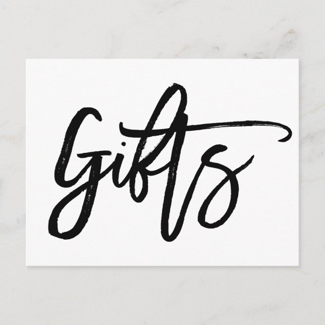 Chic Hand Lettered Wedding Gifts Sign Postcard (Front)